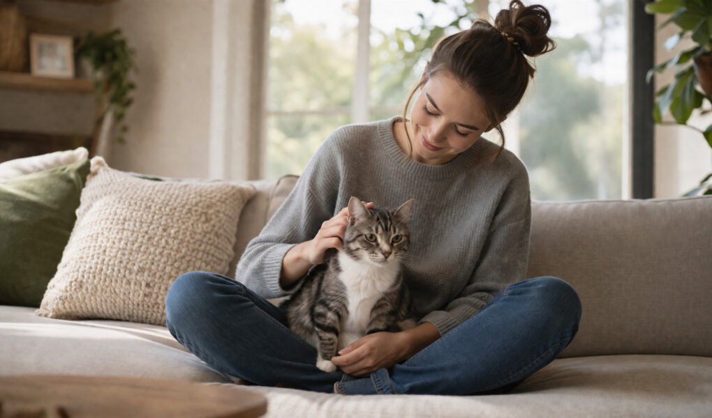 first time cat owner with kitten