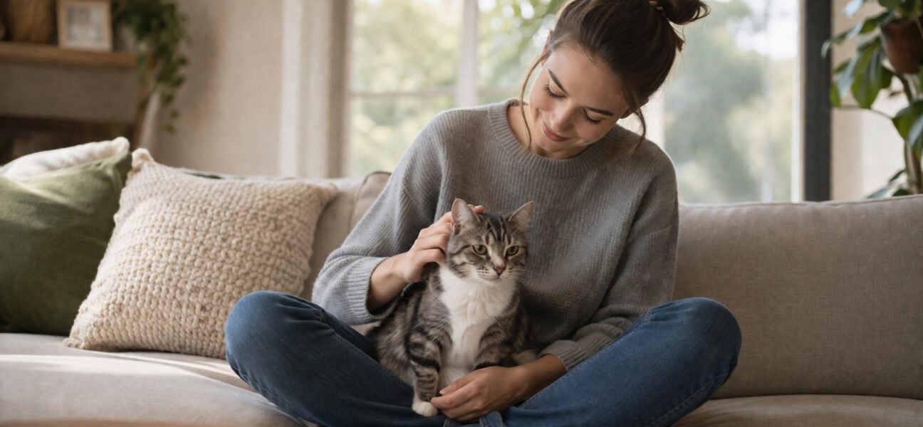 first time cat owner with kitten