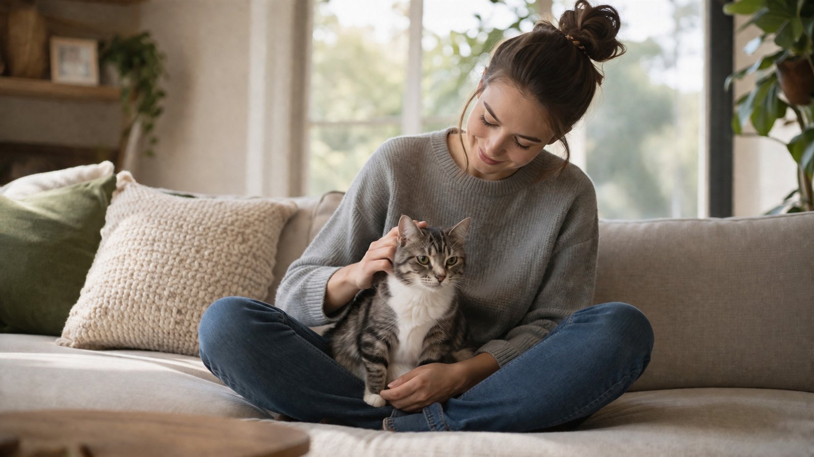 first time cat owner with kitten