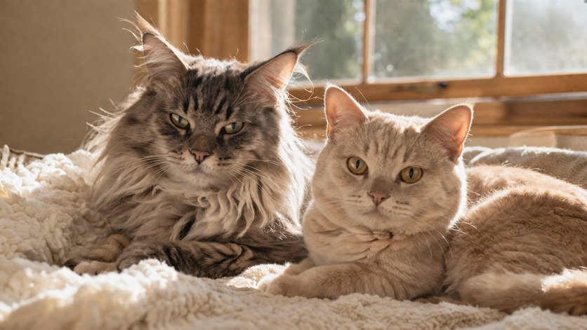 multiple calm cat breeds together