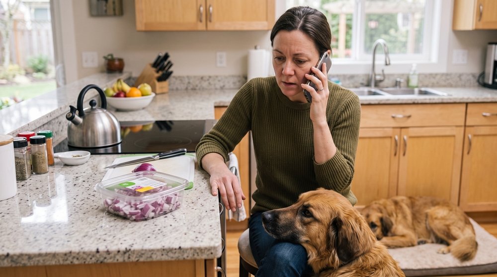 Calling emergency vet for pet onion poisoning advice