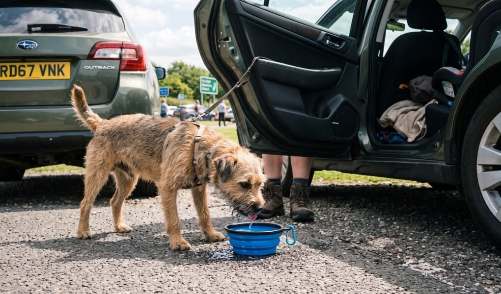 Dog refuses water while traveling