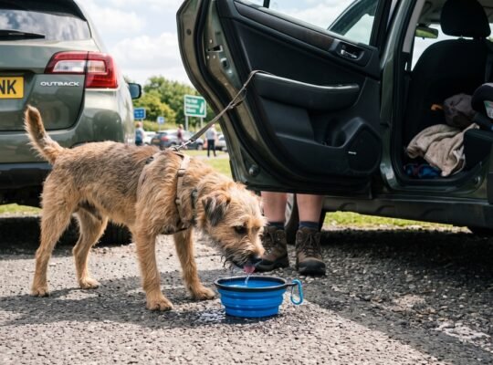 Dog refuses water while traveling